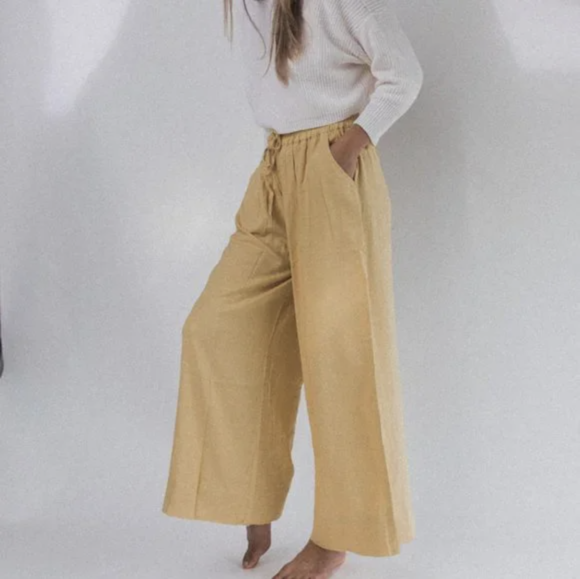 Wide Leg Linen Pants